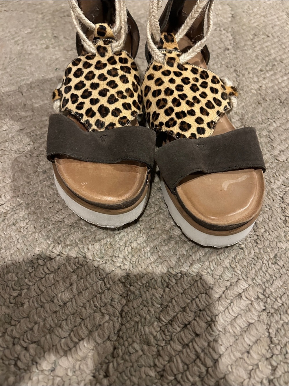 Diba True Leopard Print Rope-Wrap Wedge Sandals - Brown/Leopard - Picture 10 of 11